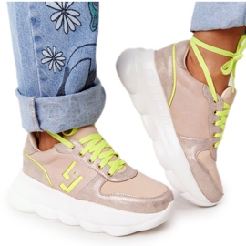 Încălțăminte sport de damă pe platformă Lu Boo Bej multicolor