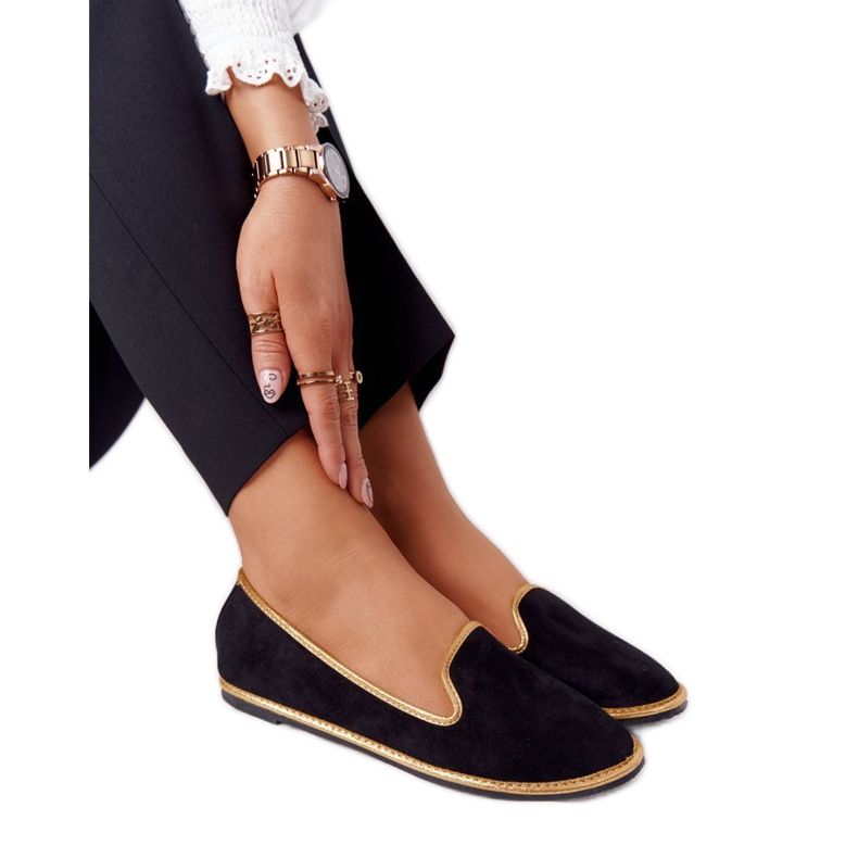 Mocasini din piele de căprioară Lu Boo negru