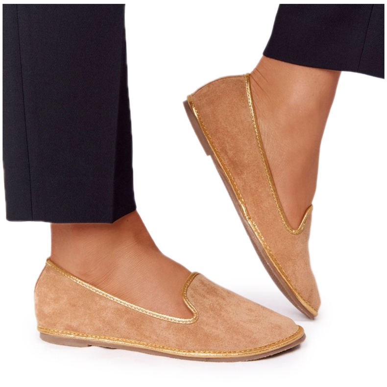 Mocasini în piele de damă Lu Boo Camel maro