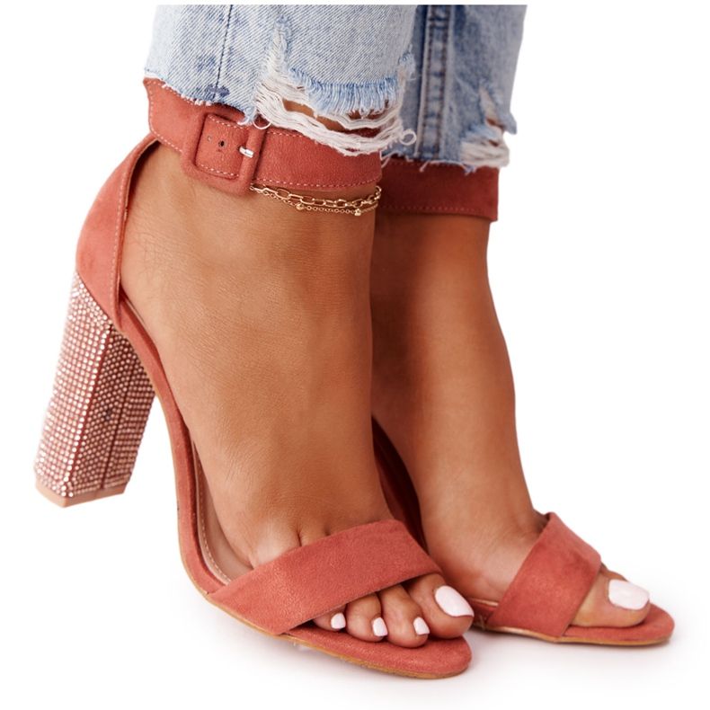 Sandale Pe O Bară Cu Zirconiu Cubic Lu Boo Ceglaste roșu multicolor