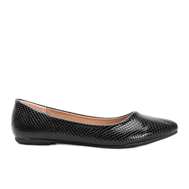 Ballerine lăcuite negre cu model de piele de șarpe de la Center Street negru Ballerine lăcuite negre cu model de piele de șarpe de la Center Street negru