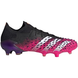 Ghete de fotbal Adidas Predator Freak.1 L Fg M FW7244 alb, negru, roz negru