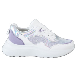 Sweet Shoes Adidași cu sclipici alb violet Sweet Shoes Adidași cu sclipici alb violet