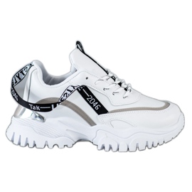 Ideal Shoes Adidași de modă albi