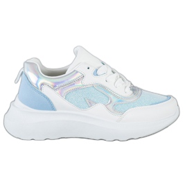 Sweet Shoes Adidași cu sclipici alb albastru Sweet Shoes Adidași cu sclipici alb albastru