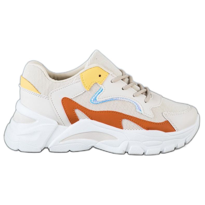 SHELOVET Adidași bej casual multicolor