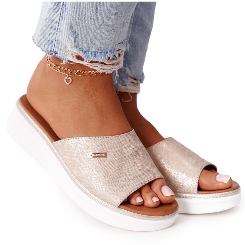 Sandale pe pană Sergio Leone SK042 Aur de aur