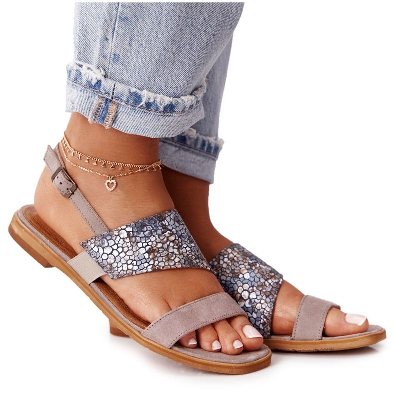 Sandale din piele Maciejka 05167-10 Bej închis multicolor Sandale din piele Maciejka 05167-10 Bej închis multicolor