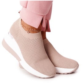 Adidași ajurati Slip-On On Wedge Beige HO248 Harmony bej