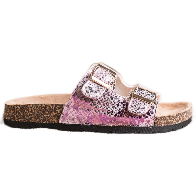 SHELOVET Papuci cu efect Holo roz