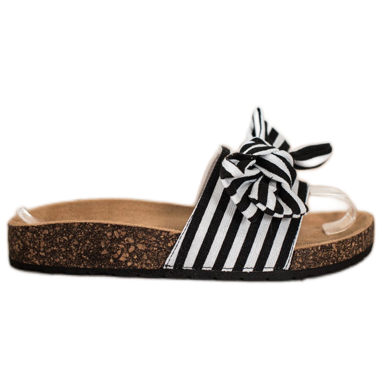 SHELOVET Papuci cu dungi la modă alb negru