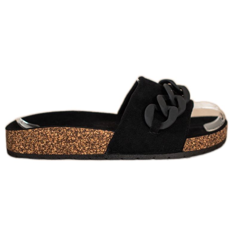 SHELOVET Papuci la modă cu ornament negru