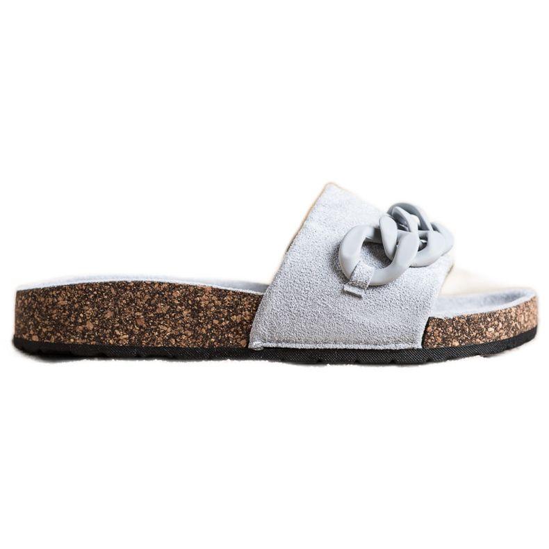 SHELOVET Papuci la modă cu ornament gri