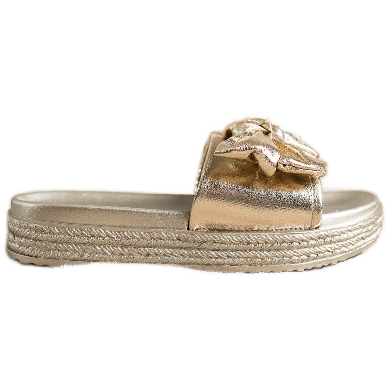 Papuci de aur VINCEZA la modă