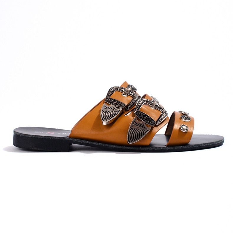 Seastar Papuci eleganti cu catarame maro Seastar Papuci eleganti cu catarame maro