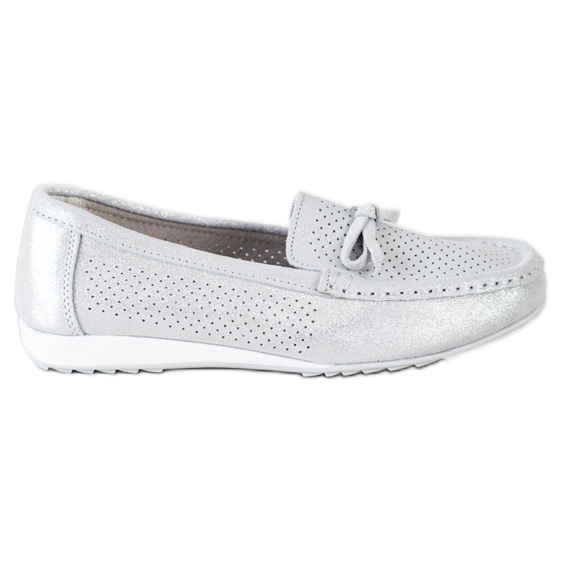 Goodin Pantofi din piele cu arc argint gri