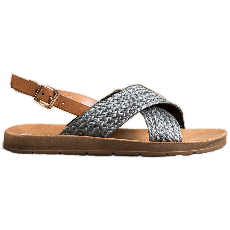 SHELOVET Sandale împletite confortabile negru