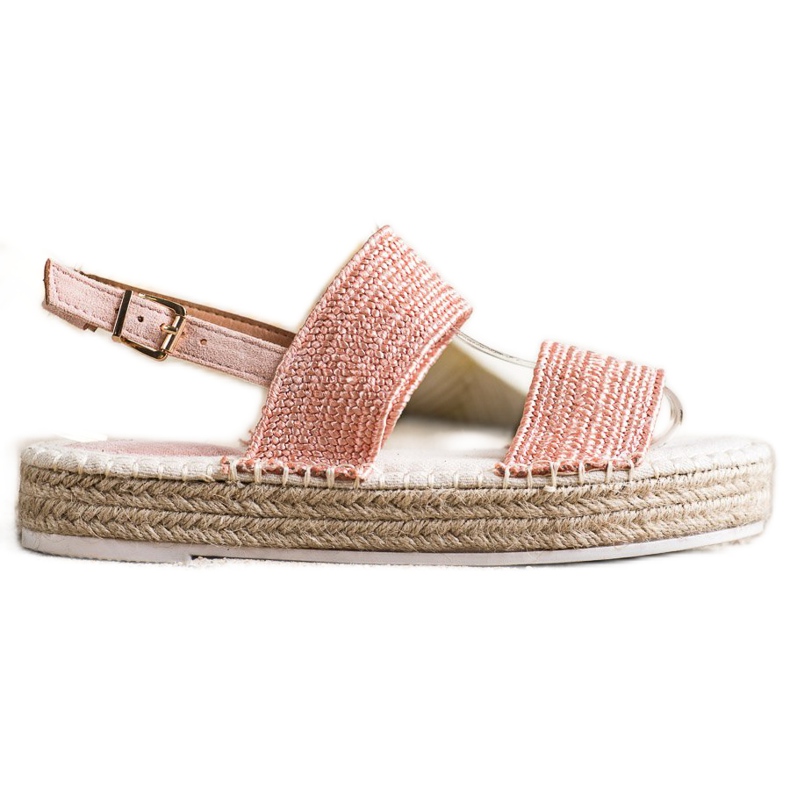 SHELOVET Sandale împletite pe platformă roz