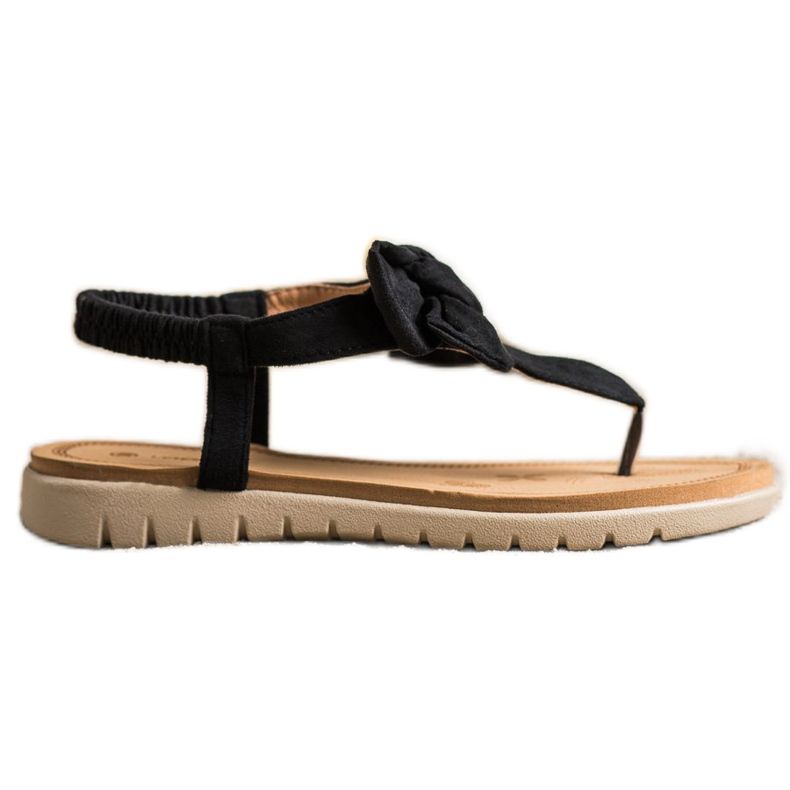 SHELOVET Sandale cu flip-flops cu arc negru