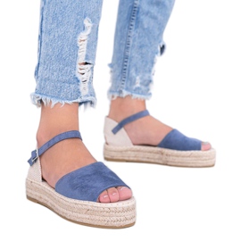 Sandale albastre pe platforma Pearl River albastru