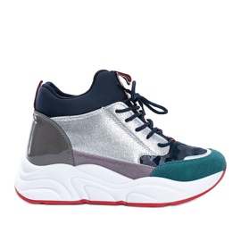 Adidași bleumarin pe talpă groasă Cassadi albastru marin multicolor Adidași bleumarin pe talpă groasă Cassadi albastru marin multicolor