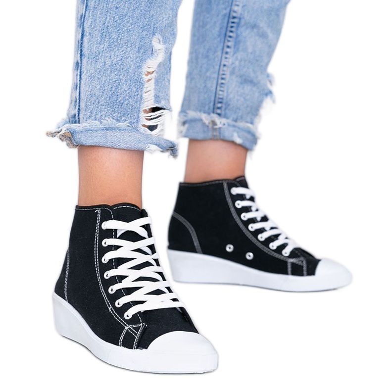 Adidași negri până la gleznă pe panoul Marine negru Adidași negri până la gleznă pe panoul Marine negru