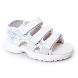 Sandale sport pentru copii cu velcro alb Flyn Sandale sport pentru copii cu velcro alb Flyn