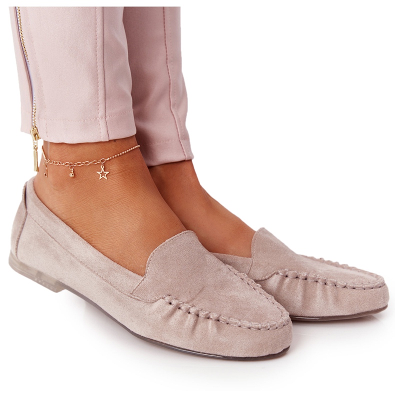 Mocasini din piele de căprioară Sergio Leone MK722 Bej