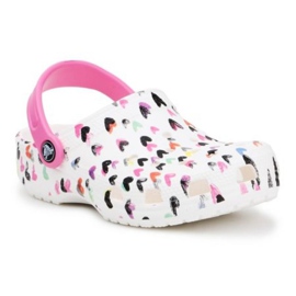 Crocs Classic Heart Print Clog Jr 207000-100 alb multicolor