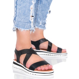 Sandale negre pe talpă groasă Irony negru