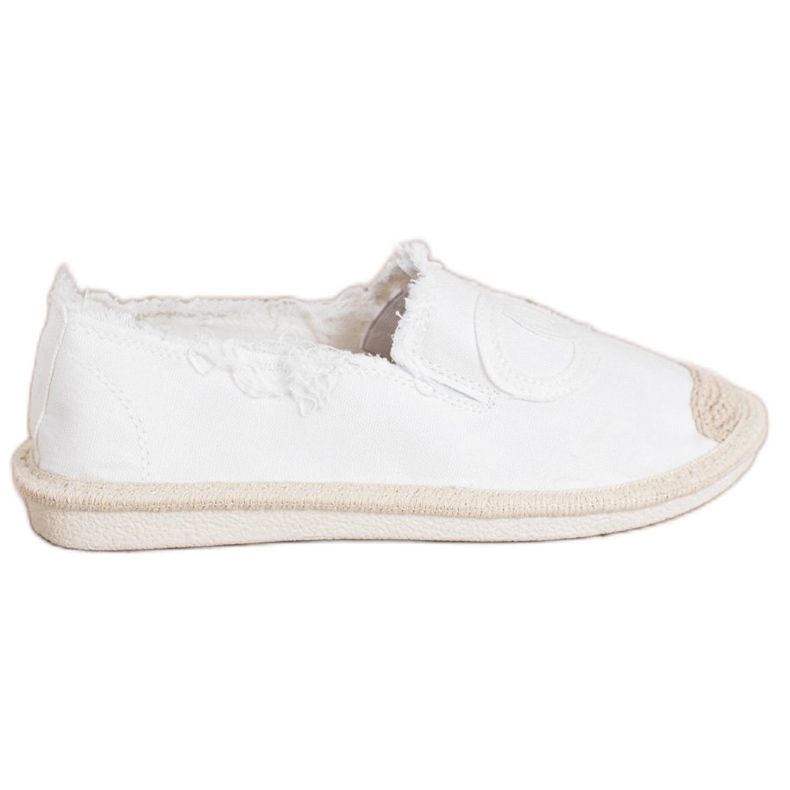 SHELOVET Espadrile textile alb SHELOVET Espadrile textile alb