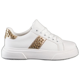 SHELOVET Adidași cu ornamente alb