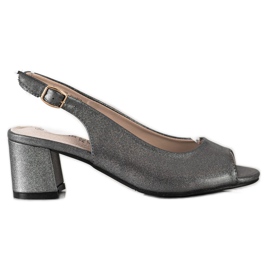 Goodin Sandale strălucitoare din grafit argint Goodin Sandale strălucitoare din grafit argint