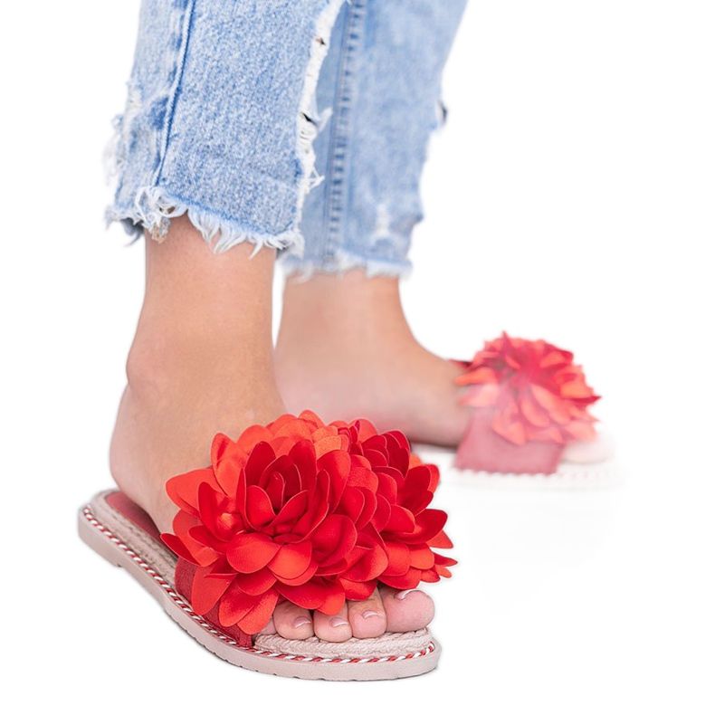 Papuci roșii pentru femei Dain roșu