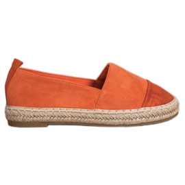 Bestelle Espadrile din piele de căprioară portocalie portocale