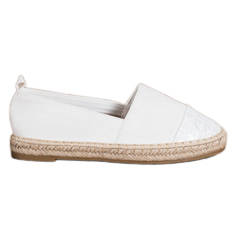 Bestelle Espadrile din piele de căprioară albă