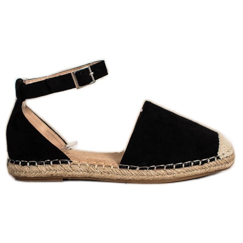 Small Swan Espadrile negre cu cataramă negru