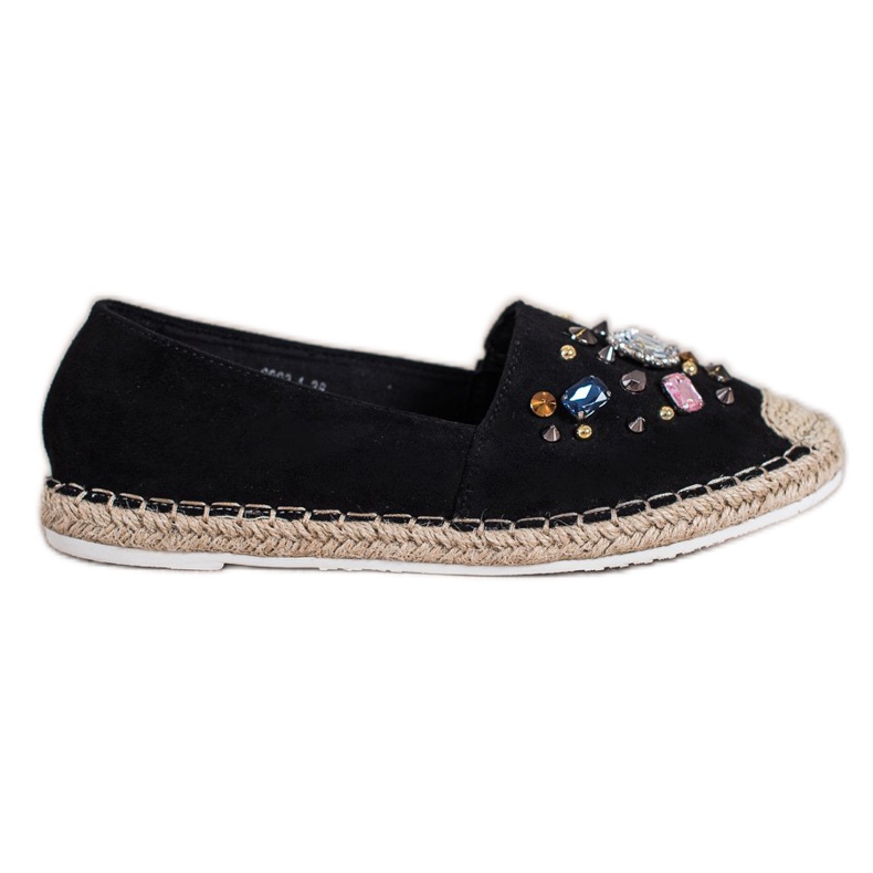 Gogo Espadrile Cu Cristale negru Gogo Espadrile Cu Cristale negru