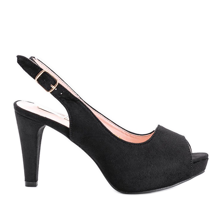 Sandalele cu toc înalt negre ale lui Juna negru