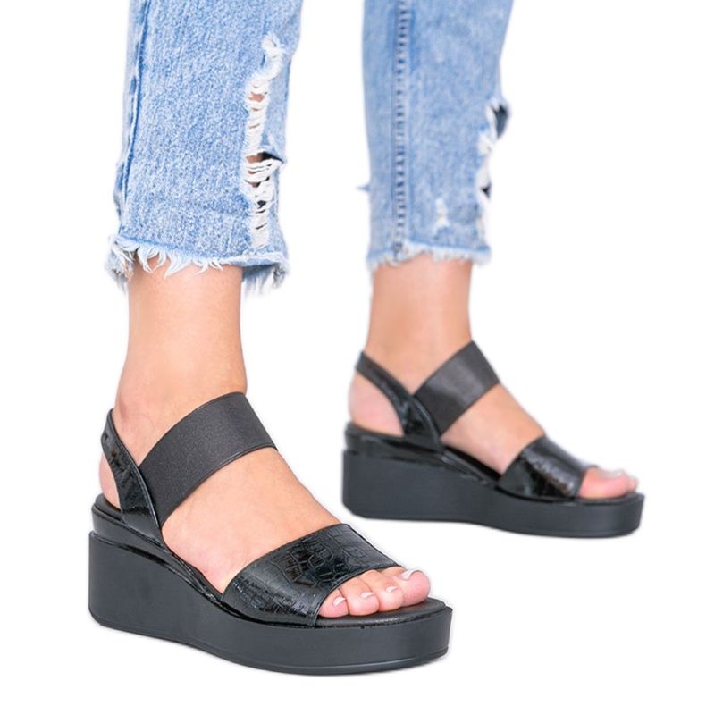 Sandale negre de la Tiffi negru