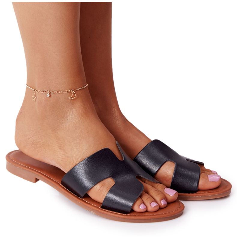 Pantofi pentru femei din piele neagră negru