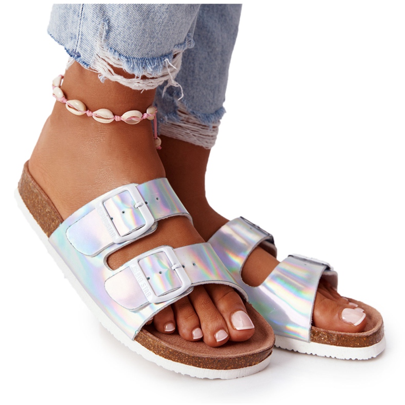 Papuci cu profil din piele Big Star HH274895 Argintiu