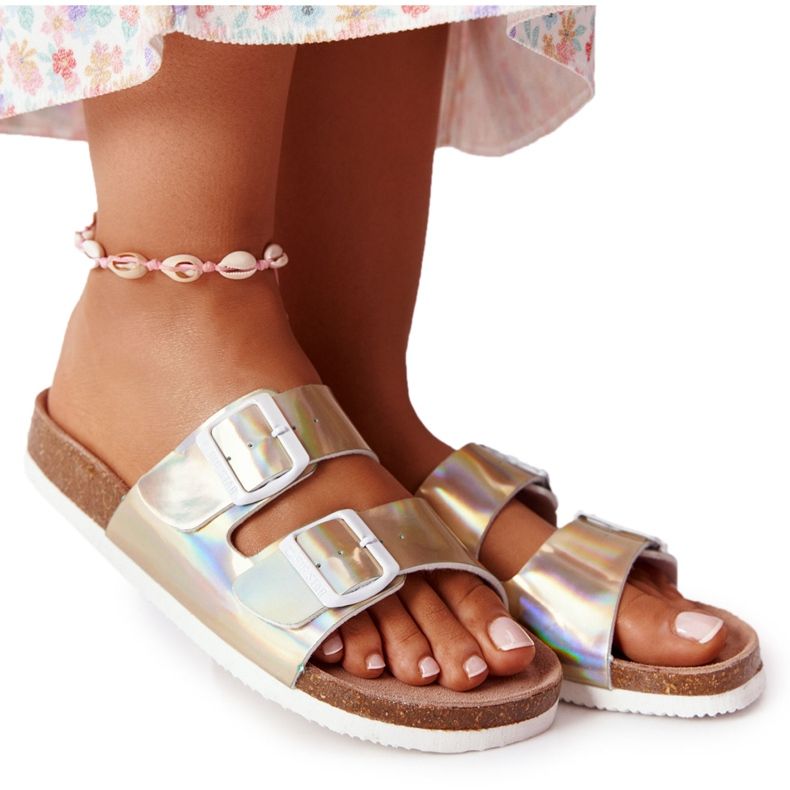 Papuci cu profil din piele Big Star HH274896 Golden de aur