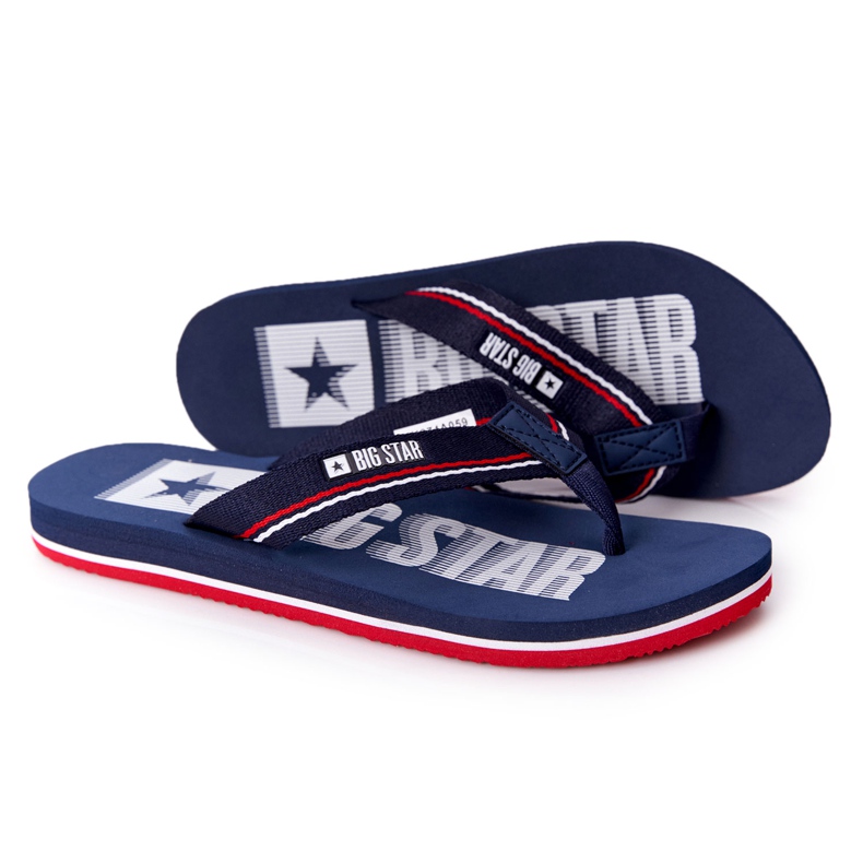 Flip-flops pentru femei Big Star HH274A059 Blue Navy albastru marin