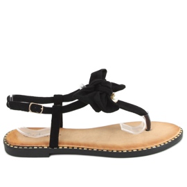 Sandale negre cu un arc N-102 negru Sandale negre cu un arc N-102 negru