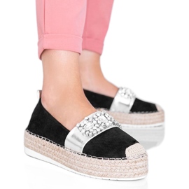 Espadrile negre cu pietre Cher negru