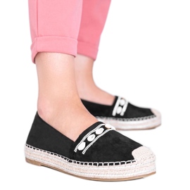 Espadrile negre cu scoici Sea Side negru
