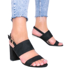 Sandale negre pe postarea Lil Sweetie negru Sandale negre pe postarea Lil Sweetie negru