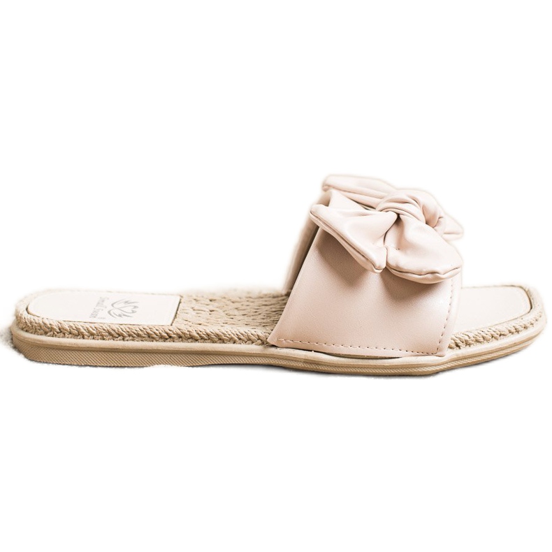 Small Swan Papuci din piele ecologică cu arc bej