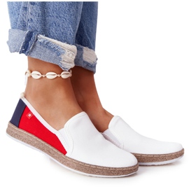 Espadrile pentru femei Big Star HH276009 Alb și roșu roşu albastru marin